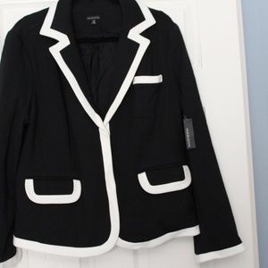 Madison NWT Black Jacket w/White Accents SZ 16